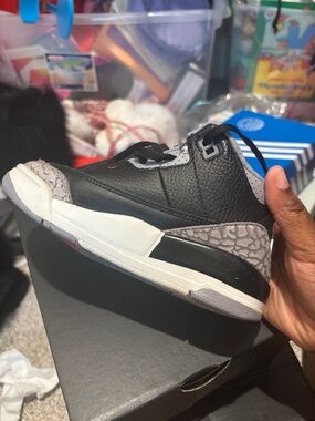 Jordan Kids Black Gray White Sneakers with Elephant Print